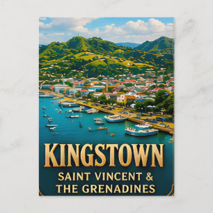 Kingstown Saint Vincent Caribische Reis Souvenir Briefkaart