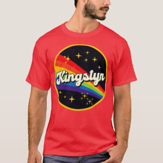 Kingstyn regenboog in ruimte stijl t-shirt
