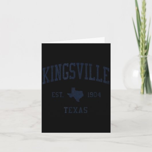 Kingsville Tx Jn1 Vintage Athletic Blue Design  Kaart (Voorkant)