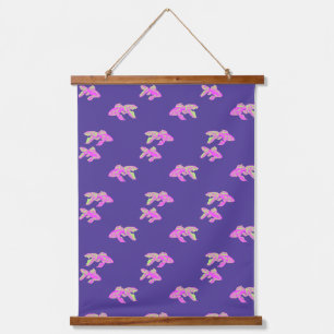 Kingyo Goldfish Light Roze en Green Hangend Wandkleed