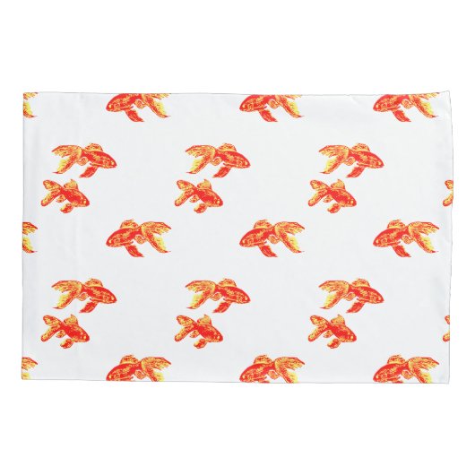 Kingyo Goldfish Red en geel Kussensloop (Achterkant)