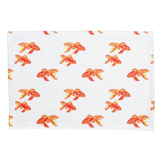 Kingyo Goldfish Red en geel Kussensloop (Voorkant)