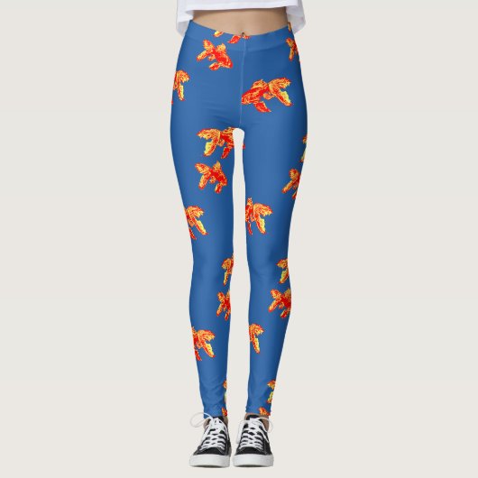Kingyo Goldfish Red en geel Leggings (Voorkant)
