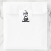 KiniArt 1920's Flapper Westie Vierkante Sticker (Tas)