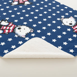 KiniArt 1st Mate Westie Sherpa Blanket Deken