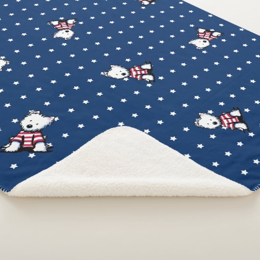 KiniArt 1st Mate Westie Sherpa Blanket Sherpa Deken (3/4)