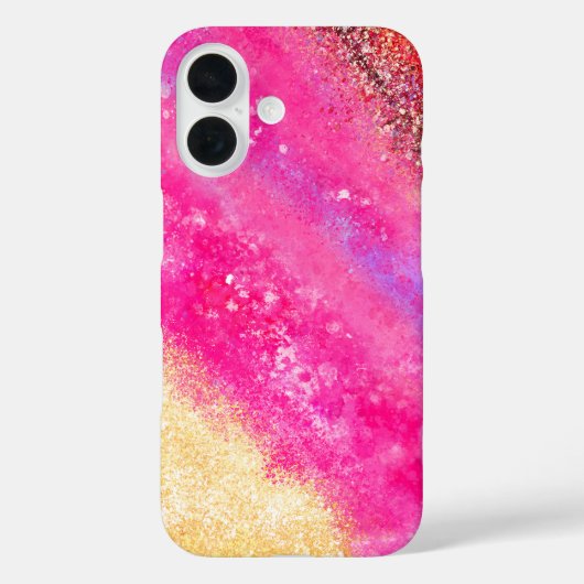 KiniArt Abstracte roze & Gold iPhone case (Achterkant)