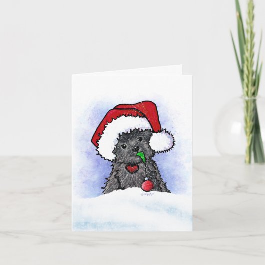 KiniArt Affenpinscher Kerstmis Feestdagen Kaart (Voorkant)