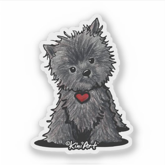 KiniArt Affenpinscher Vinyl Sticker (Voorkant)