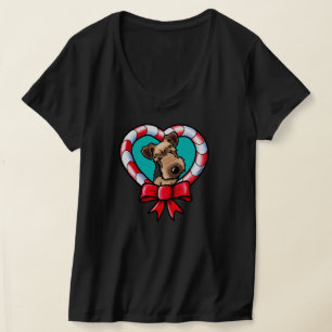 KiniArt Airedale Kerstliefde T-shirt