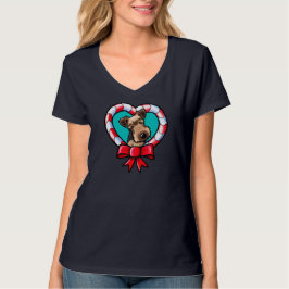KiniArt Airedale Kerstliefde T-shirt