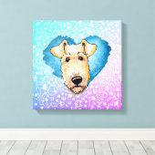 KiniArt Airedale Terrier Canvas Afdrukken (Insitu (Houten vloer))