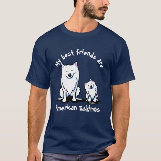 KiniArt Amerikaanse Eskimo Vrienden T-shirt (Voorkant)