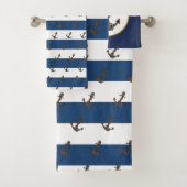 KiniArt Anchor Nautical Bath Towel Set Bad Handdoek (Insitu)