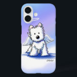 KiniArt Angel Westie iPhone Case<br><div class="desc">KiniArt Westie Terriër kunst van de hedendaagse PUP kunstenaar,  Kim Niles. © Kim Niles,  KiniArt™ - Alle rechten voorbehouden.</div>