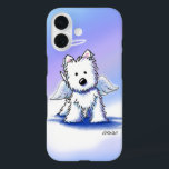 KiniArt Angel Westie iPhone Case<br><div class="desc">KiniArt Westie Terriër kunst van de hedendaagse PUP kunstenaar,  Kim Niles. © Kim Niles,  KiniArt™ - Alle rechten voorbehouden.</div>