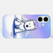 KiniArt Angel Westie iPhone Case (Achterkant (horizontaal))