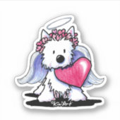 KiniArt Angel Westie Sticker (Voorkant)