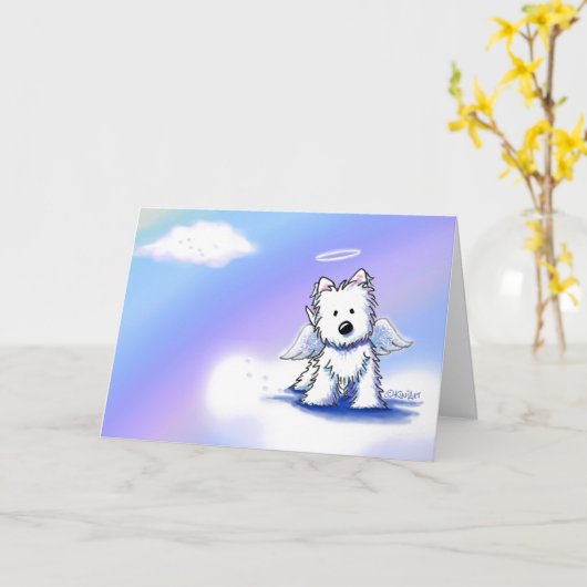 KiniArt Angel Westie Sympathiakaart Kaart (Gele Bloem)