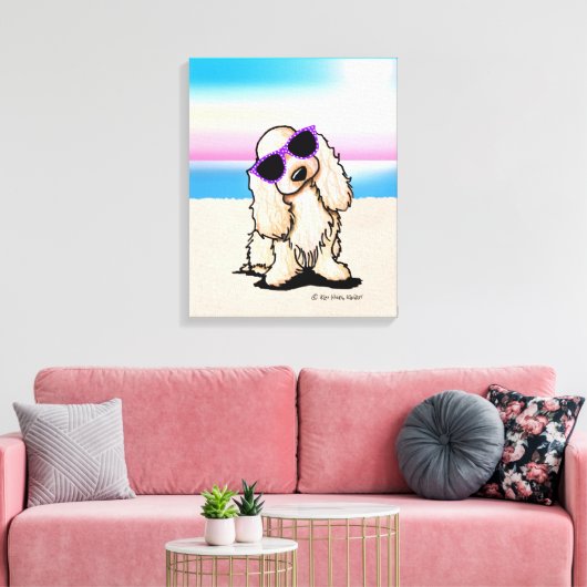 KiniArt ASCOB Cocker Spaniel Dog Beach Canvas Afdruk (Insitu (Woonkamer))