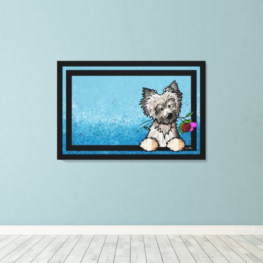 KiniArt Ash Cairn Terrier Art Canvas Afdruk (Insitu (Houten vloer))