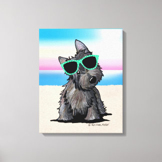 KiniArt Ash Cairn Terrier Dog Beach Canvas Afdruk