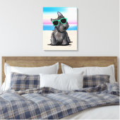 KiniArt Ash Cairn Terrier Dog Beach Canvas Afdrukk (Insitu (Slaapkamer))