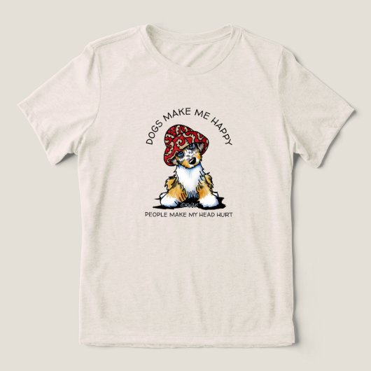 KiniArt Aussie Shepherd Hondenliefhebber T-shirt (Design voorkant)