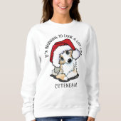 KiniArt Aussie Shepherd Puppy kerstshirt Trui (Voorkant)