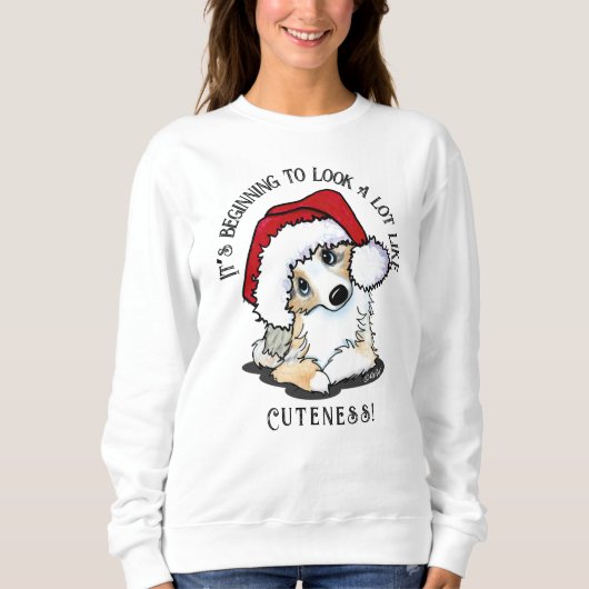 KiniArt Aussie Shepherd Puppy kerstshirt Trui (Voorkant)