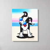 KiniArt Australian Cattle Dog Beach Canvas Afdruk (Voorkant)