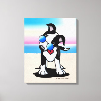KiniArt Australian Cattle Dog Beach Canvas Afdruk