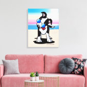 KiniArt Australian Cattle Dog Beach Canvas Afdruk (Insitu (Woonkamer))