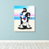 KiniArt Australian Cattle Dog Beach Canvas Afdruk (Insitu (Houten vloer))