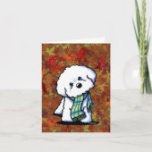 KiniArt Autumn Bichon Frise Bedankkaart (Voorkant)
