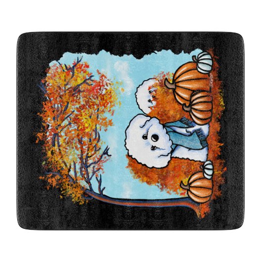 KiniArt Autumn Bichon Frise Snijplank (Voorkant)