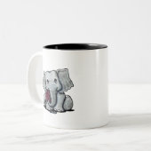 KiniArt Baby Elephant-Mok Tweekleurige Koffiemok (Voorkant links)
