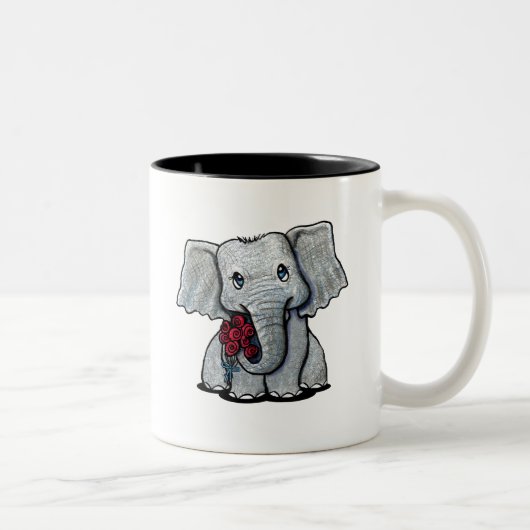 KiniArt Baby Elephant-Mok Tweekleurige Koffiemok (Rechts)