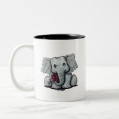 KiniArt Baby Elephant-Mok Tweekleurige Koffiemok (Links)