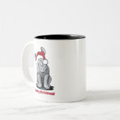 KiniArt Baby Rhino Tweekleurige Koffiemok (Voorkant links)