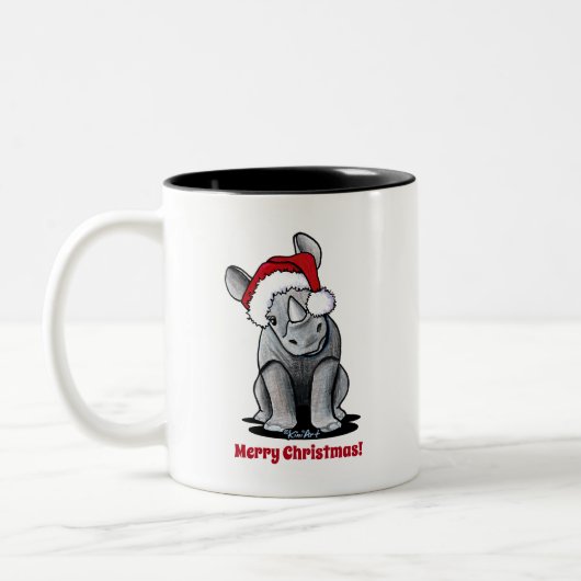 KiniArt Baby Rhino Tweekleurige Koffiemok (Links)