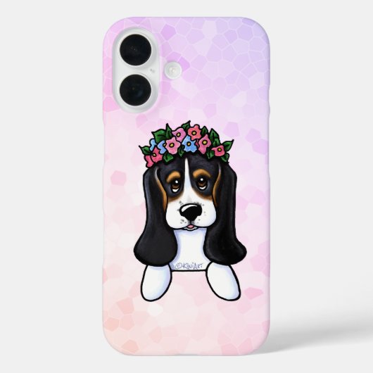 KiniArt Basset Bloemenmeisje Case-Mate iPhone Case (Achterkant)
