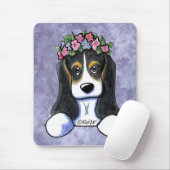 KiniArt Basset Bloemenmeisje Muismat (Met muis)