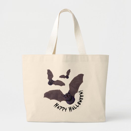 KiniArt Bats Halloween Grote Tote Bag (Voorkant)