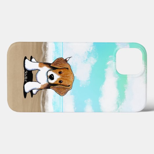 KiniArt Beach Beagle iPhone Case (Achterkant (horizontaal))