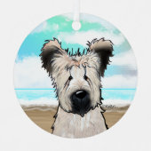 KiniArt Beach Briard Glass Ornament (Voorkant)