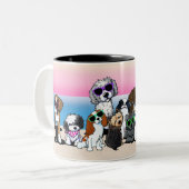 KiniArt Beach Dogs Coffee Mok (Voorkant links)
