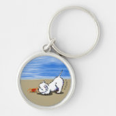 KiniArt Beach Westie Sleutelhanger (Voorkant)