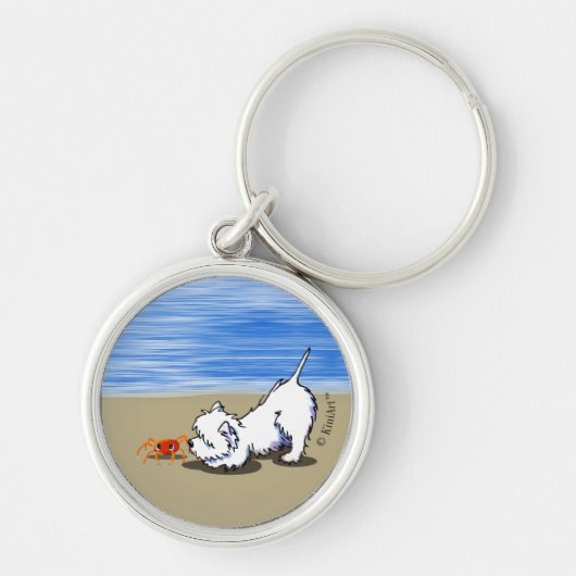 KiniArt Beach Westie Sleutelhanger (Voorkant)