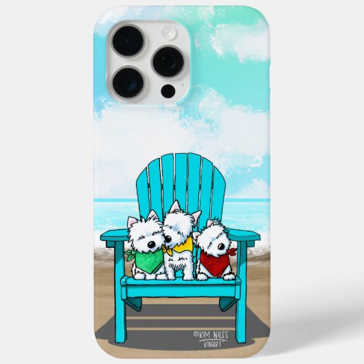 KiniArt Beach Westies Case-Mate iPhone Case (Achterkant)